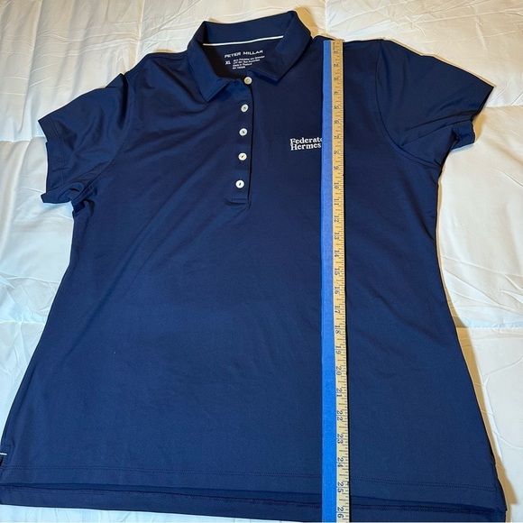 Peter Millar Perfect Fit Performance Polo Shirt Women's Navy Federated Hermes(b5 - Picture 7 of 9